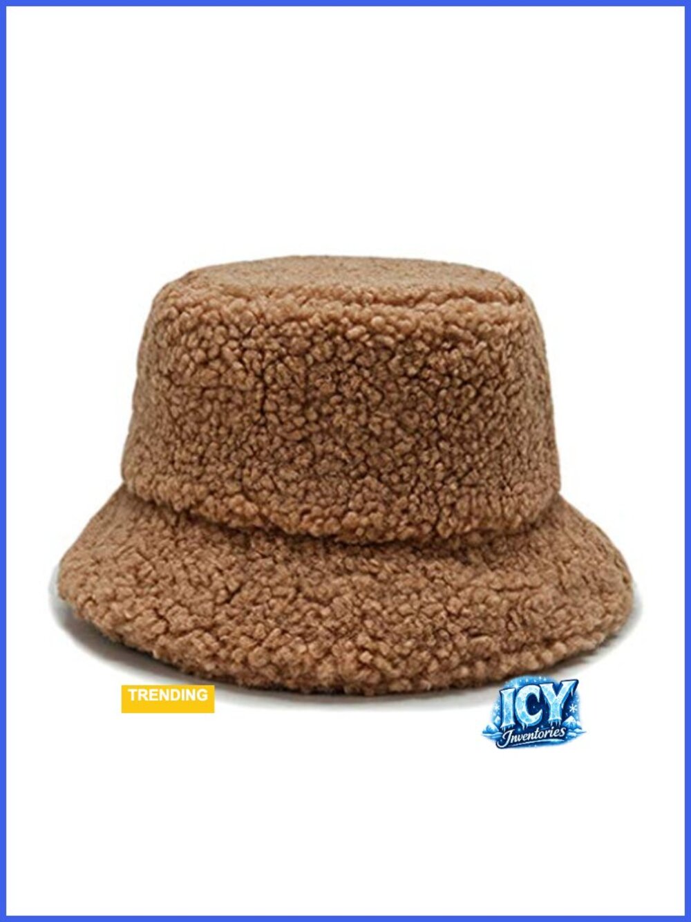 Faux Fur Shearling Bucket Hat Curly Teddy Winter Fisherman Cap Warm